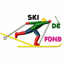 Ski Embroidery Design 1 Ski Embroidery Design 1